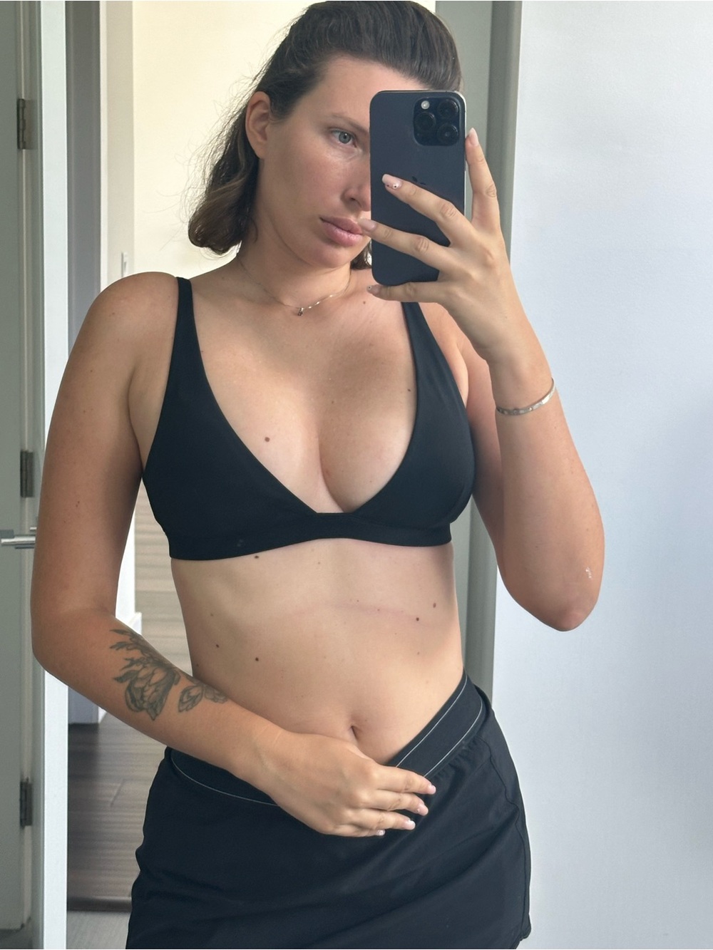Everyday Black Triangle Bralette - Women Tops Bras